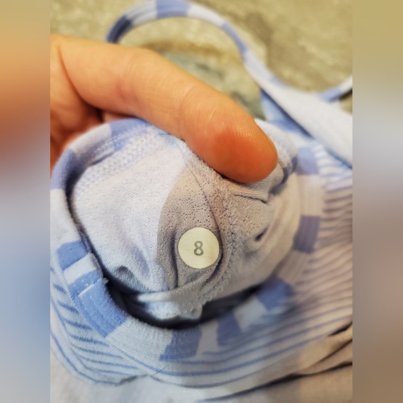 Lululemon No Limits Tank. 2 in 1 bra & tank. Bluish grey purple. Size 8. - Picture 7 of 10